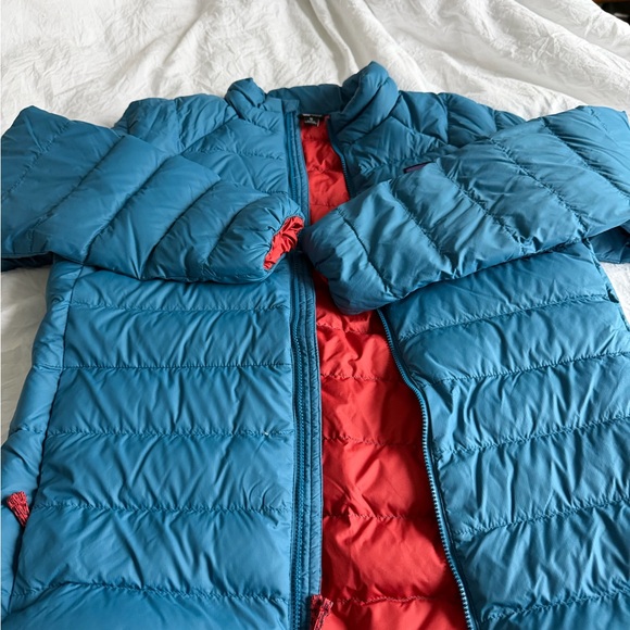 Patagonia Kids Teal and Red Down Sweater Jacket